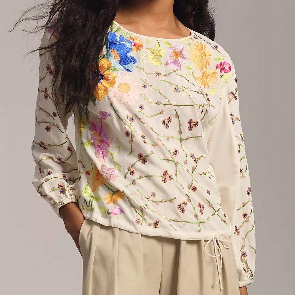 Anthropologie Tiny Lori Embroidered Top